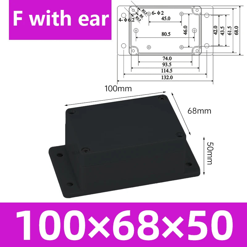 ABS Waterproof Box Housing Electronic Safe Case Plastic Boxes Black Wire Junction Box Plastic Organizer IP67 Waterproof Enclosur