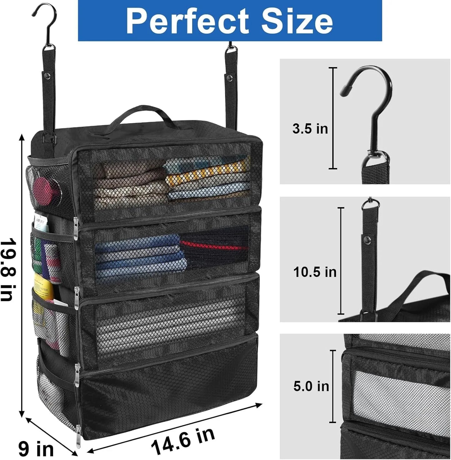 New Large Capacity Foldable Storage Hanging Bag, Three-dimensional Multi-layer Storage Bag, Multifunctional Oxford Cloth Bag
