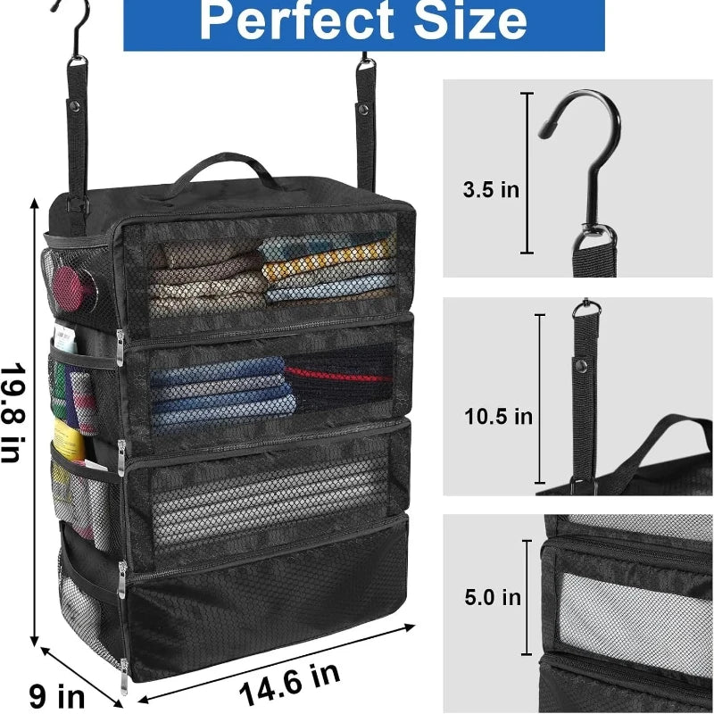New Large Capacity Foldable Storage Hanging Bag, Three-dimensional Multi-layer Storage Bag, Multifunctional Oxford Cloth Bag