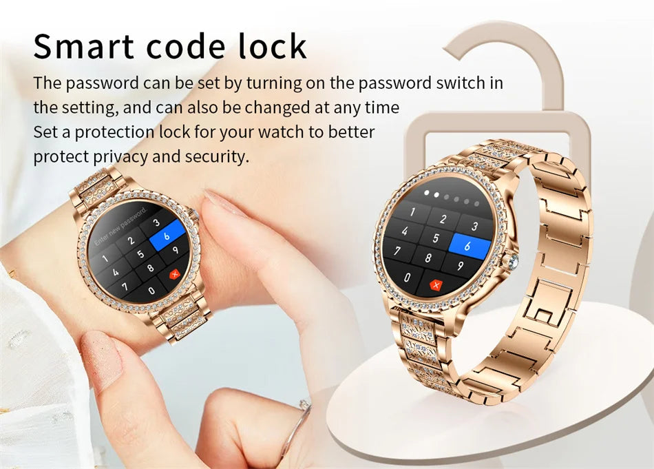 2025 New Fashion Women Smart Watch AMOLED HD Screen Sports Watch Health Heart Rate Voice Call Smart Watch For Android IOS