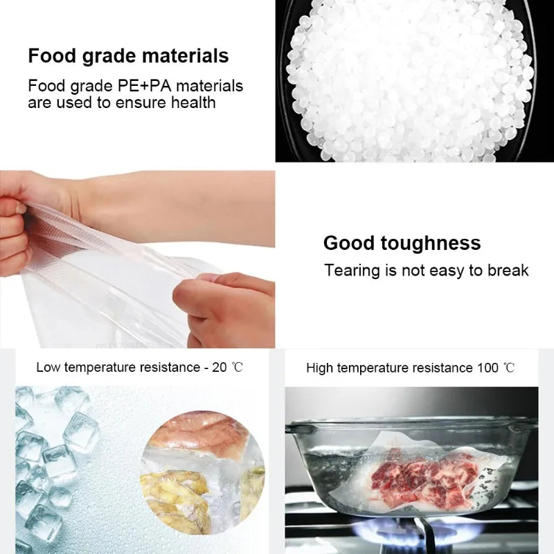 100pcs/lot Vacuum Packaging Bags Empty Food Vacuum Bags BPA-Free Vacuum Sealing Bag Vac