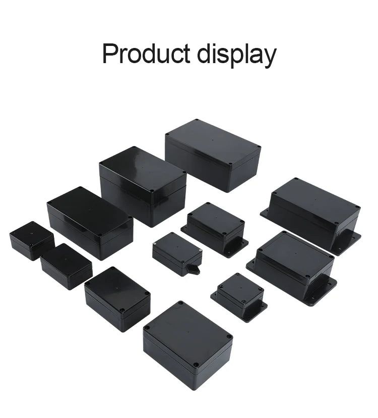 ABS Waterproof Box Housing Electronic Safe Case Plastic Boxes Black Wire Junction Box Plastic Organizer IP67 Waterproof Enclosur