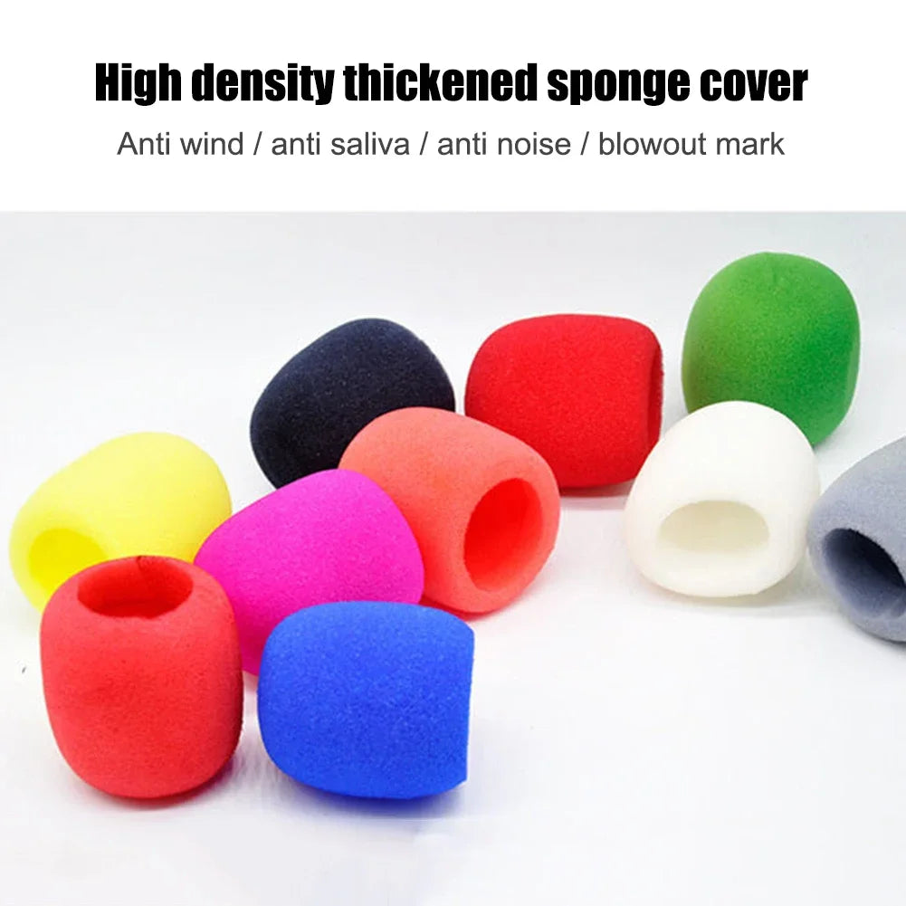 10Pcs Black Mic Protector Replacement KTV DJ Microphone Foam Covers Windscreen Windshield Sponge Covers Microphone Cover