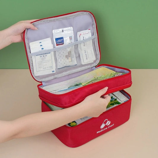 Outdoor Portable Medicine Storage Bag Home First Aid Bag Medicine Box Emergency Bag Epidemic Prevention Bag School Health Bag