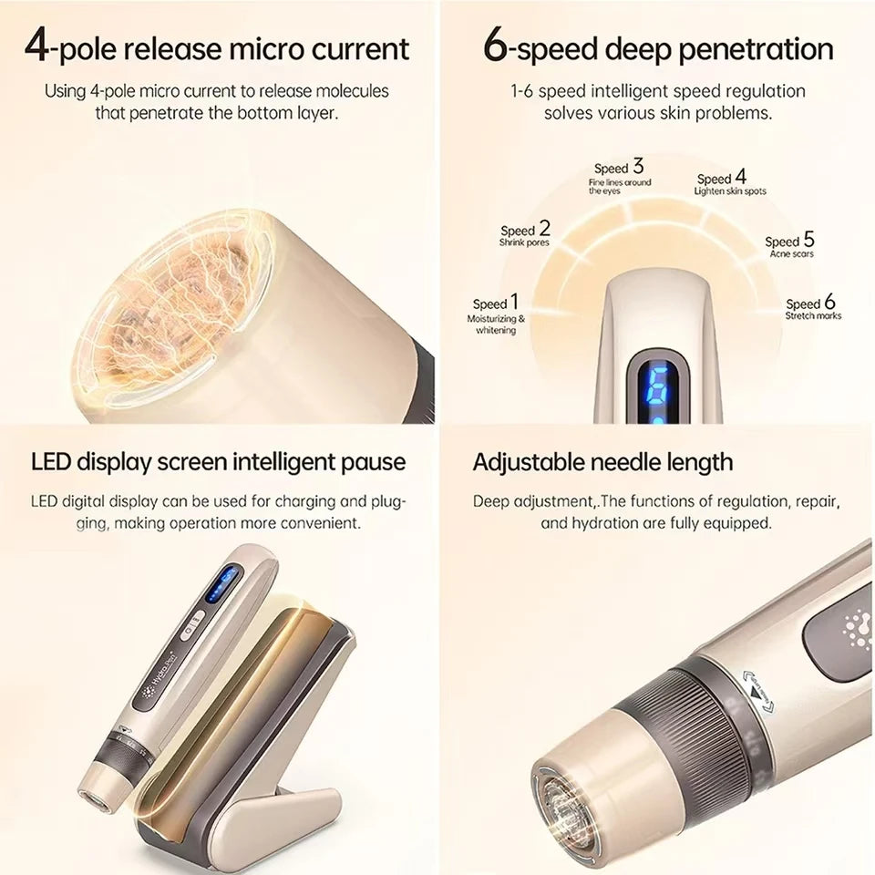 New  EMS Microcurrent Hydra Pen H5 Mesotherapy Automatical Serum Applicator Beauty & Care Derma Microneedling Pen