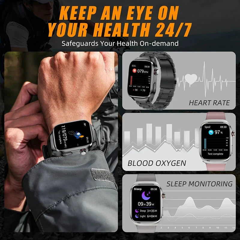 2025 New ECG+PPG Clock Smartwatch Men Uric Acid Blood Pressure Blood Oxygen Body Analysis Heart Health Monitor Smart Watch lady