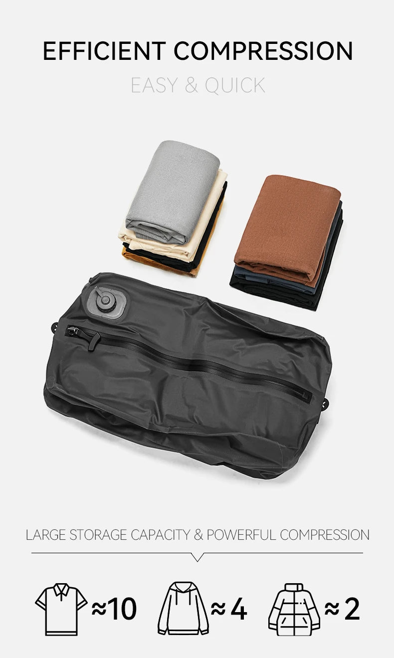 ReeYee Automatic Vacuum Storage Bags for Clothes, Travel Space Saver Bag for Down Jackets & Waterproof Clothing, Sealed Compress