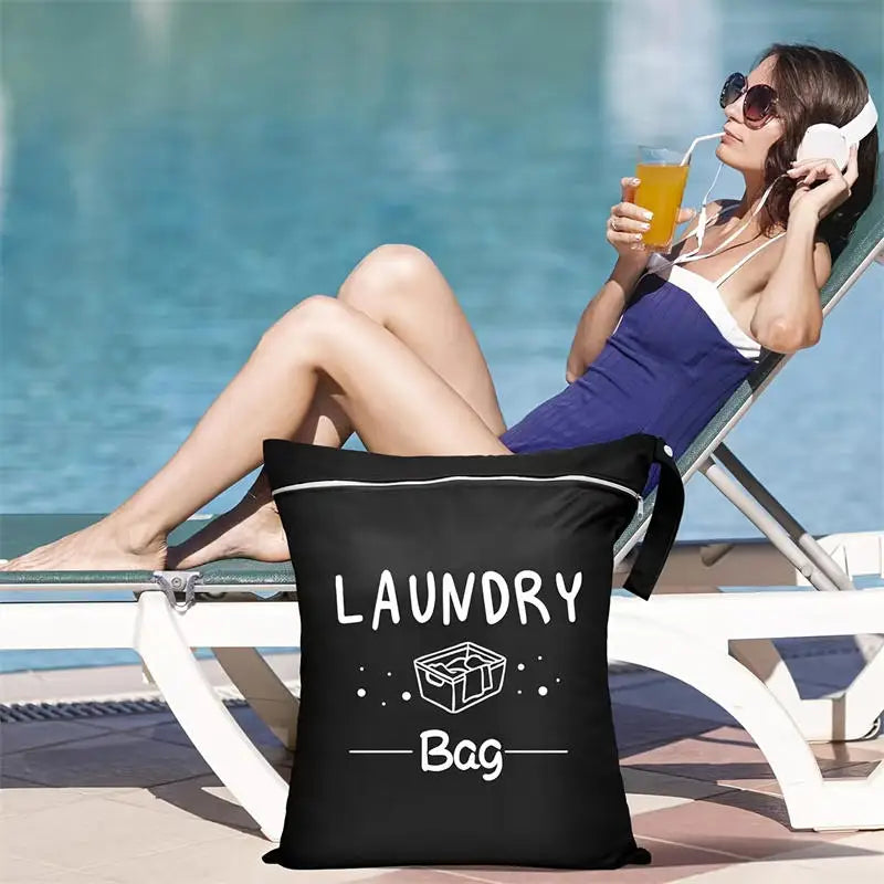 1pc Large Travel Laundry Bag Waterproof Washable Dirty Cloth Bag for Traveling Wet Dry Bag Bathing Suit Workout Bag