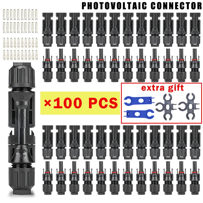 10/20/40/100/200/400Pcs Photovoltaic Solar Connector kit 1000V 30A connectors for solar panels PV/MC 2.5/4/6mm²
