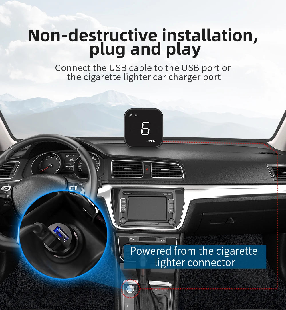 G4S GPS Smart Gauge Head Up Display For HUD Auto Computer Speedometer Display KMH MPH Time Compass Car Electronics For All Car