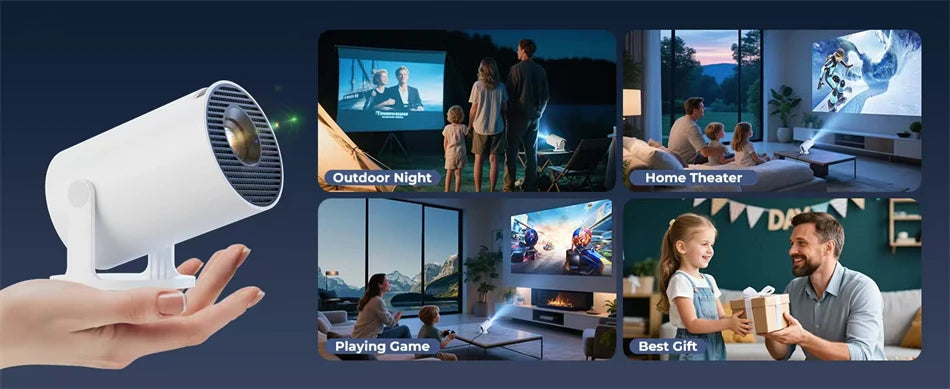 New Projector 4K Wifi6 290ANSI Cinema Outdoor Portable Projetors ﻿BT5.4 1080P 1280*720P Home Cinema Outdoor Projetor
