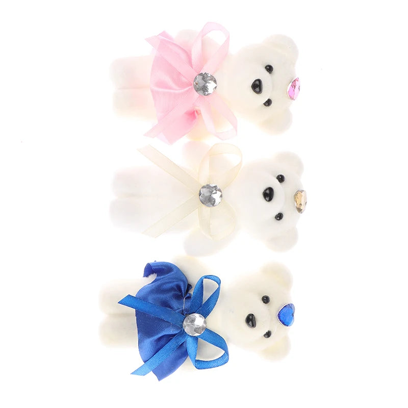 10Pcs 12cm Bear Flower Bouquet Toy Cartoon Doll Bear Bouquet Graduation Birthday Wedding Gifts Party Decor small gifts