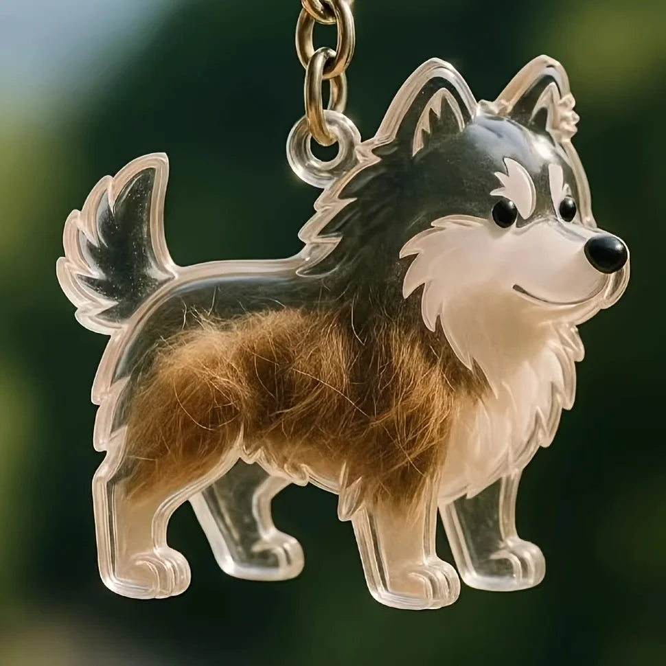 Dog Hair Storage Cute Pendant Keychain Bag Pendant Couple Car Key Chains  Souvenir Collection Gift Pet Hair Memorial Pet Lovers