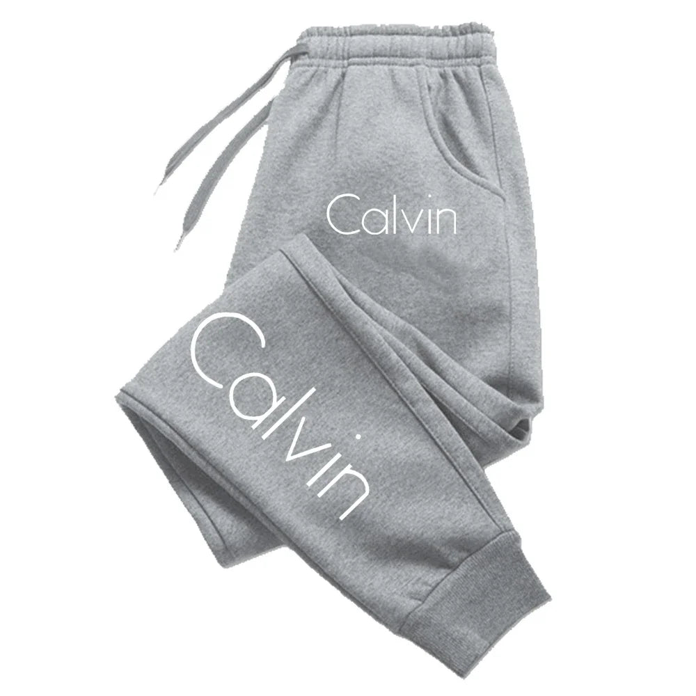 Casual printed sports running pants, autumn long pants, fitness solid color sports pants, men's and women's sportswear