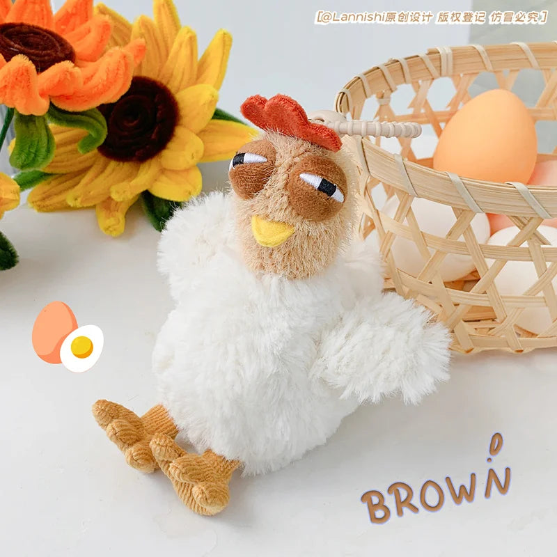 Creative Dozy Chicken Plush Bag Doll Pentant Squawk Alcoholic Chicken Soft Stuffed Cotton Plush Tote For Birthday Gift To Friend