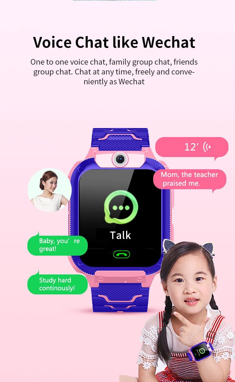 For Android Kids Smart Watch SOS GPS Location Video Call Sim Card For Children SmartWatch Camera Waterproof Watch For Boys Girls