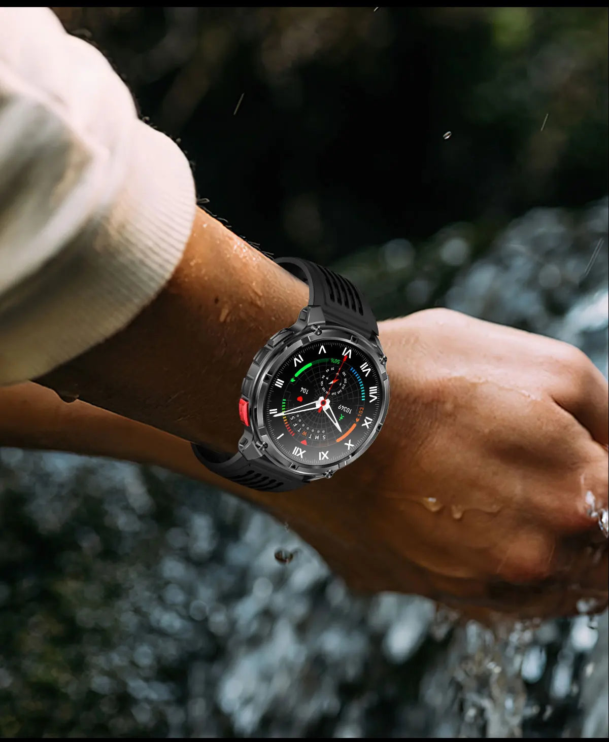 New T-Rex3 1100mAh Large Battery Durable Adult Smart Watch 1.7-inch GPS trackr Compass 5ATM Waterproof BT Call Sports Smartwatch
