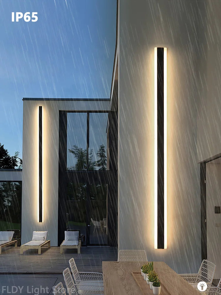 Wall Lamps Line Minimalist  Light Long Strip  Outdoor Waterproof Garden Decoration Villa Background Wall Garden Lights