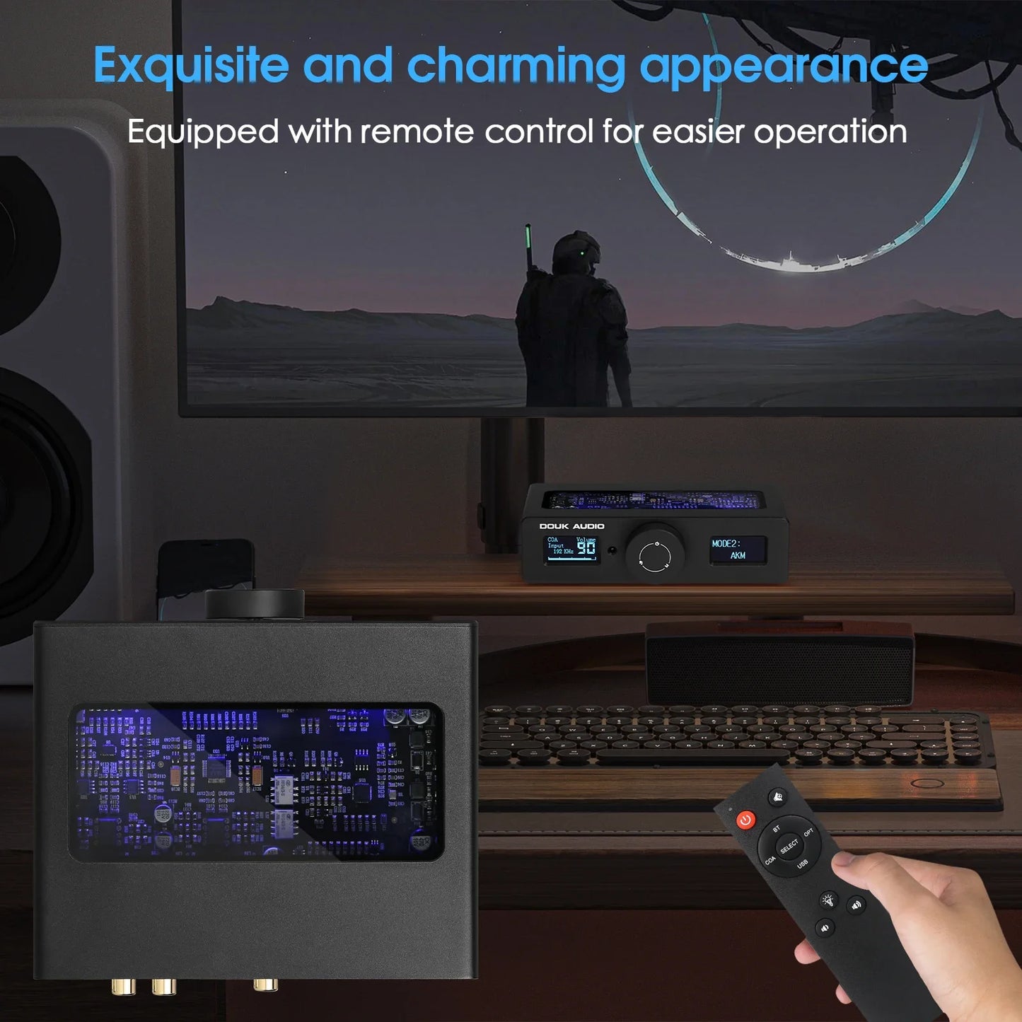 Douk Audio HiFi ESS9038Q2M+AK4493 USB DAC Audio Adapter COAX/OPT Digital to Analog Converter DSD256 DAC-Q11