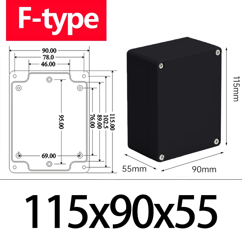 ABS Waterproof Box Housing Electronic Safe Case Plastic Boxes Black Wire Junction Box Plastic Organizer IP67 Waterproof Enclosur