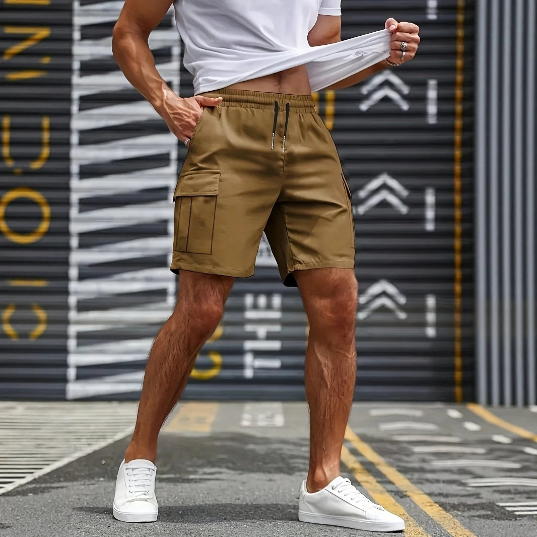 Man Cargo Shorts Casual Shorts for Outdoor Work Hiking Travel Durable Comfortable Multi Pocket Lightweight Fit