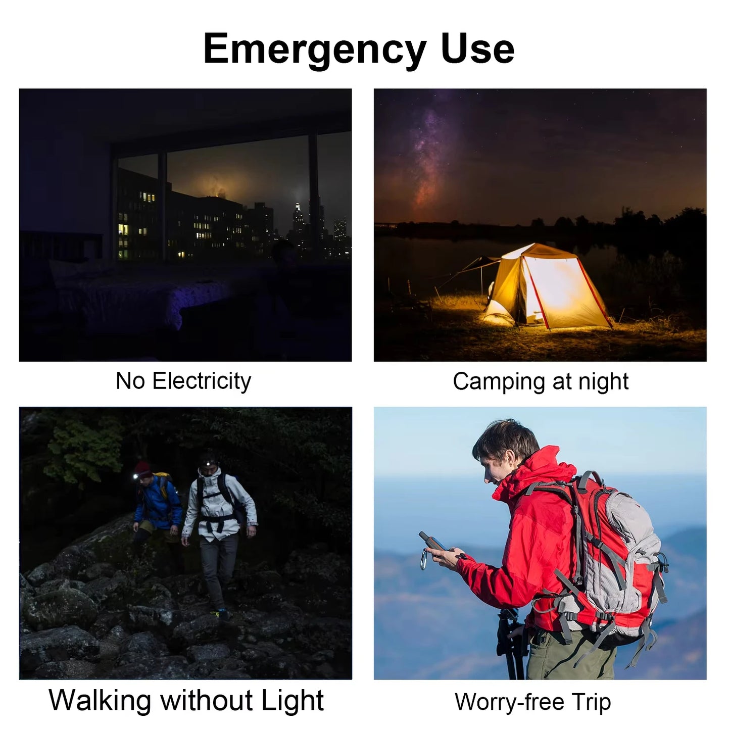 Gaiaray Dual USB Travel Large Capacity LED Lighting 30000mAh Solar Power Bank Camping Spare Power Outdoor Waterproof Power Bank