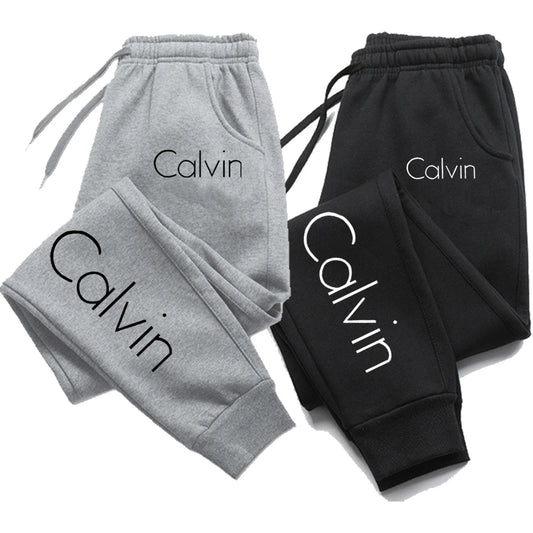 Casual printed sports running pants, autumn long pants, fitness solid color sports pants, men's and women's sportswear
