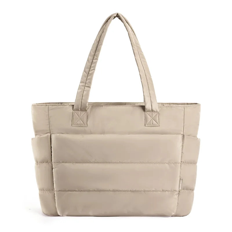 BAGSMART Women's Bag Solid Color Tote Bag Commuting College Padded Shoulder Bag Leisure Simple Female Handbags for Travel
