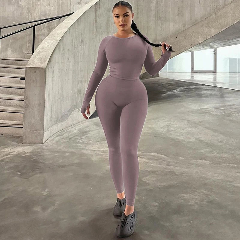 Dulzura Women 2024 Autumn Winter Long Sleeves Crop Tops Long Pants Two Piece Matching Sets Tracksuit Wholesale Items S3613114K