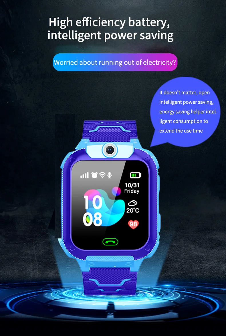For Android Kids Smart Watch SOS GPS Location Video Call Sim Card For Children SmartWatch Camera Waterproof Watch For Boys Girls