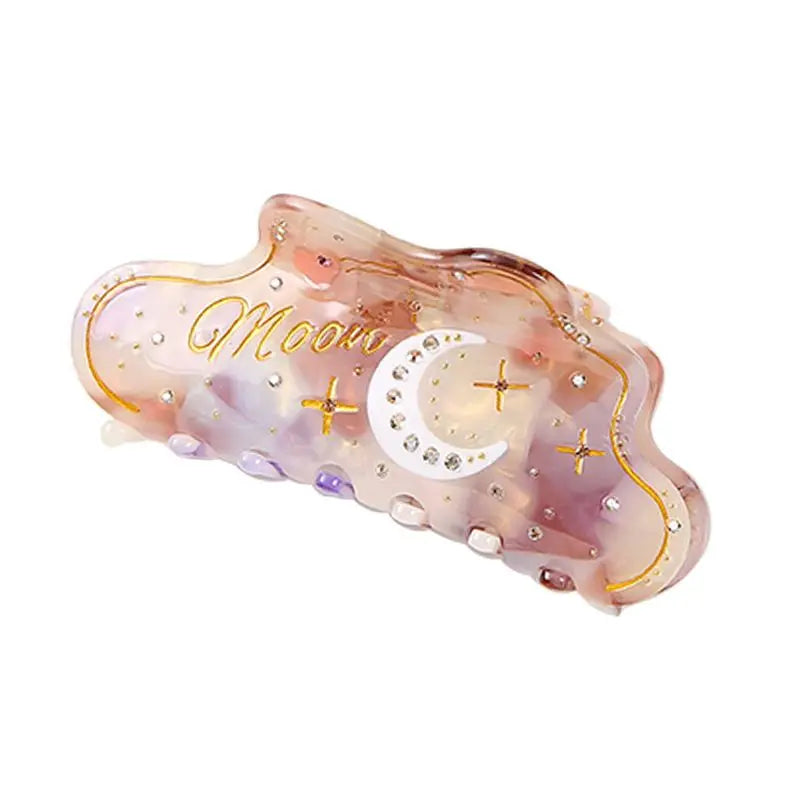 1pc New style of grasping clip with stars, moon, diamonds, simple and fashionable hair accessories, shark hair clip