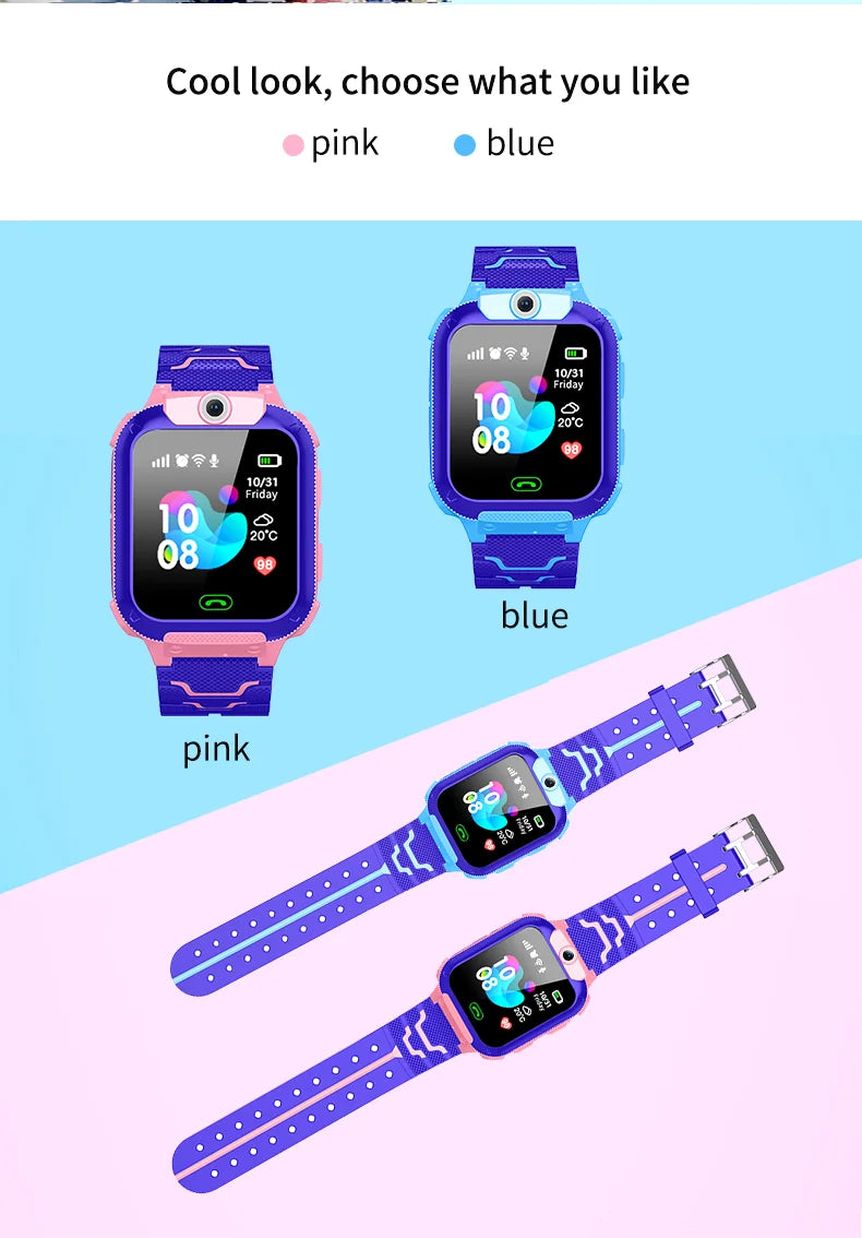 For Android Kids Smart Watch SOS GPS Location Video Call Sim Card For Children SmartWatch Camera Waterproof Watch For Boys Girls