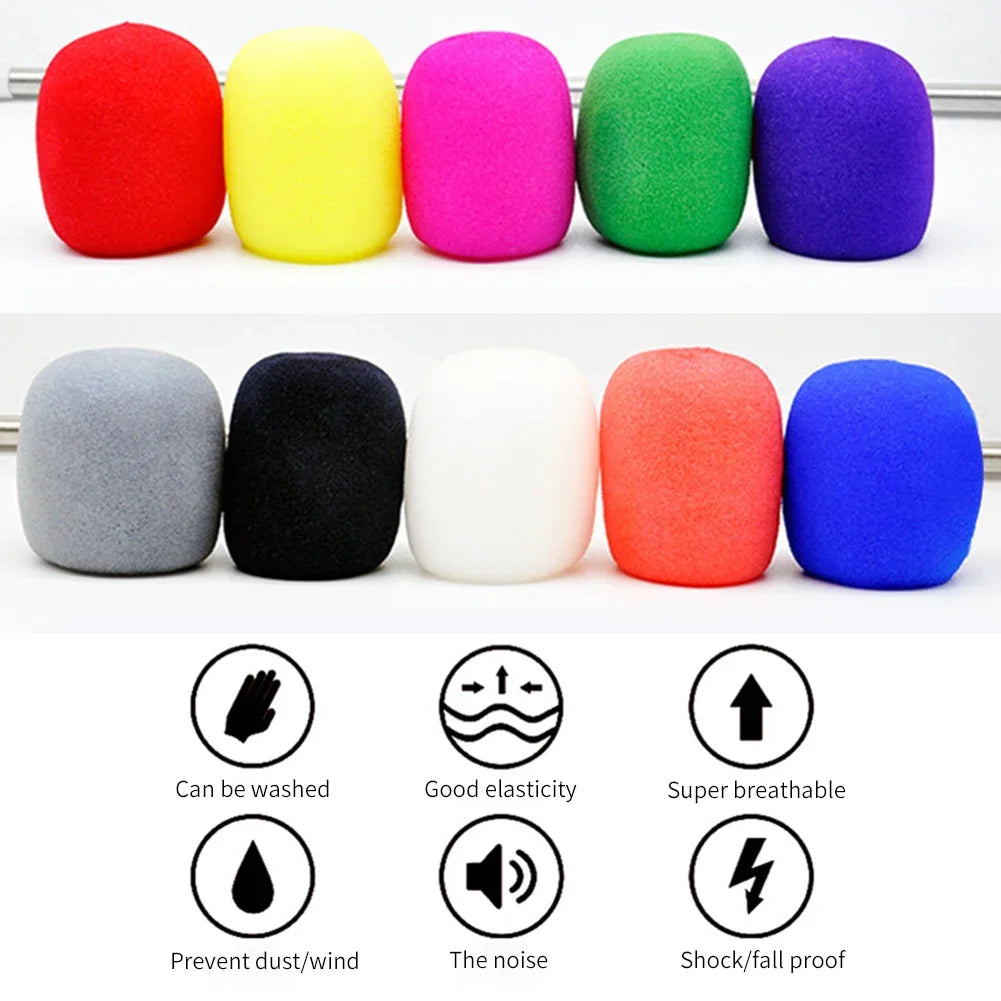10Pcs Black Mic Protector Replacement KTV DJ Microphone Foam Covers Windscreen Windshield Sponge Covers Microphone Cover