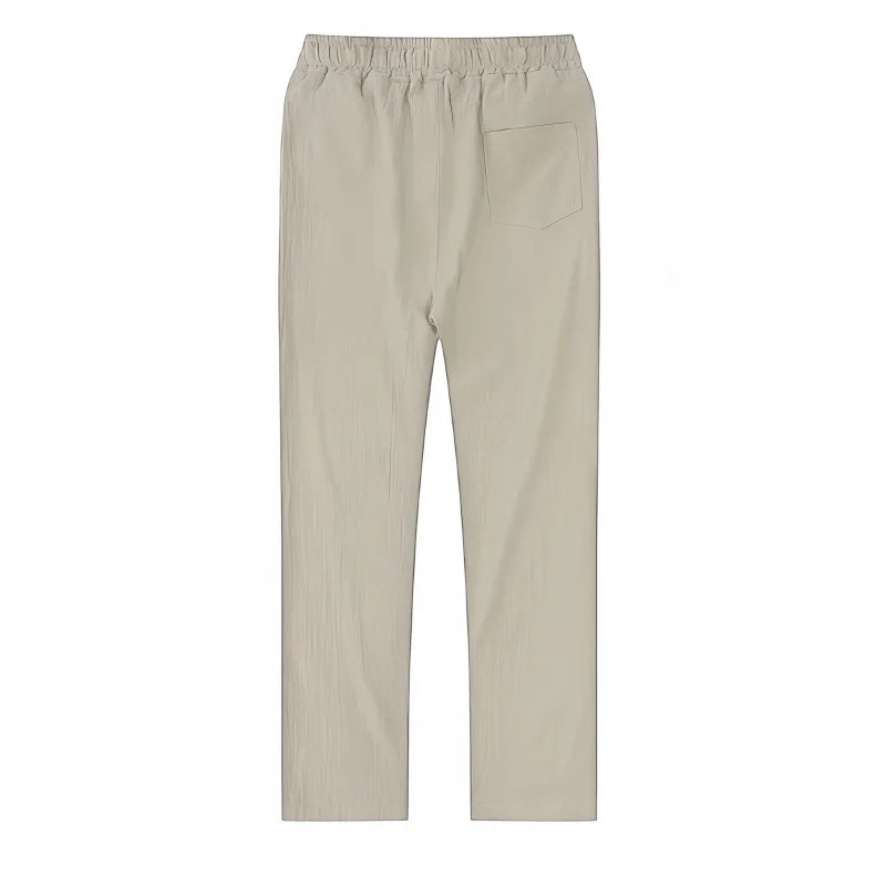 Men's Cotton Linen Pants Joggers Sweatpants Streetwear Breathable Solid Color Linen Trousers Vacation Summer Loose Pants S-5XL