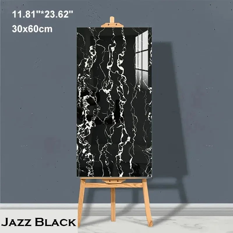 10-20pcs 30x60cm Self-Adhesive Marble PVC Floor Tiles Waterproof Peel Stick Wall Sticker Kitchen Bathroom Removable Home Decor ﻿