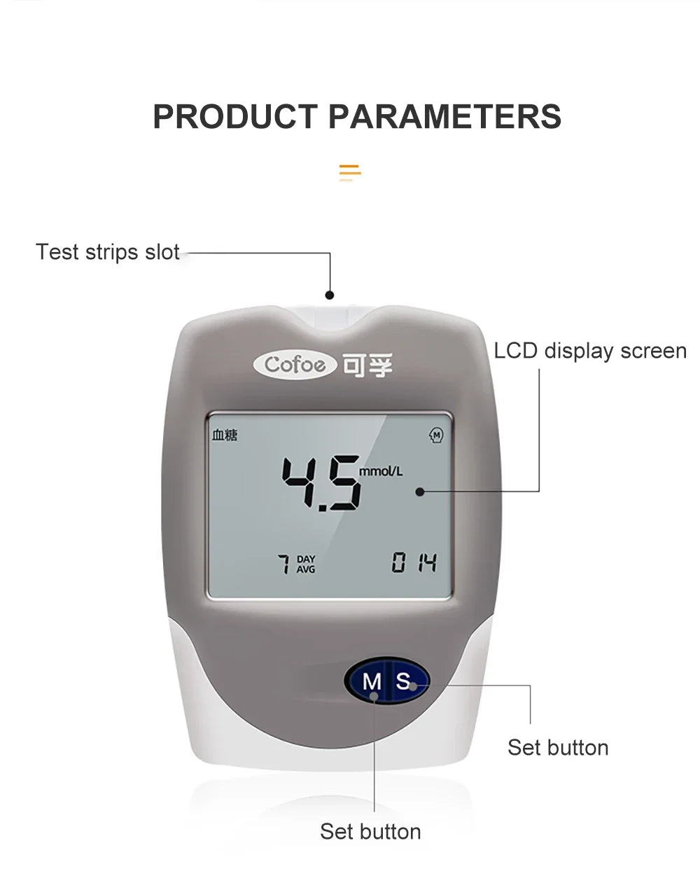 3 in 1 Multi-function Cholesterol Meter Blood Glucose Monitor  Analyzer 10CHOL Strip