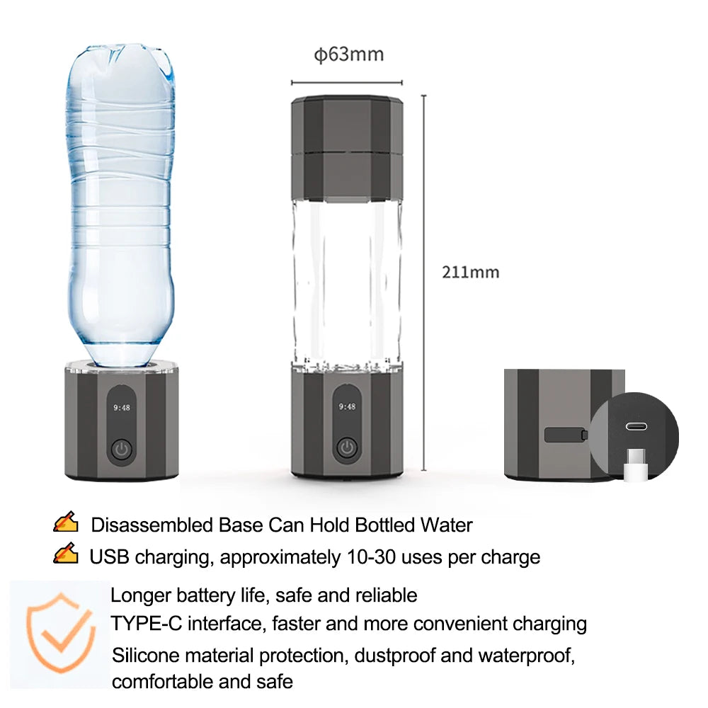 Resoxy Hydrogen Water Generator 10000/5000ppb Water Cup Intelligent USB High-End Color Changing For Hydrogen Water Bottle Gifts