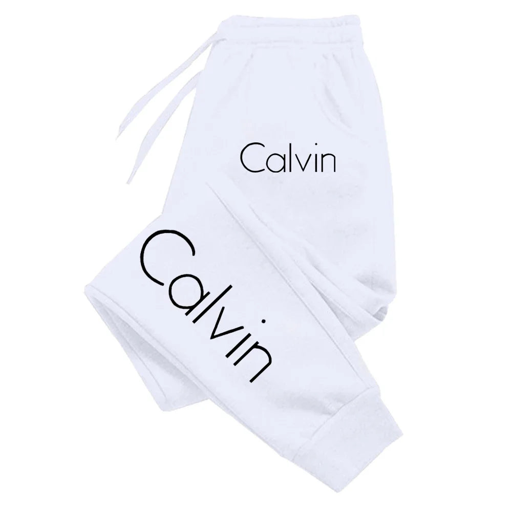 Casual printed sports running pants, autumn long pants, fitness solid color sports pants, men's and women's sportswear