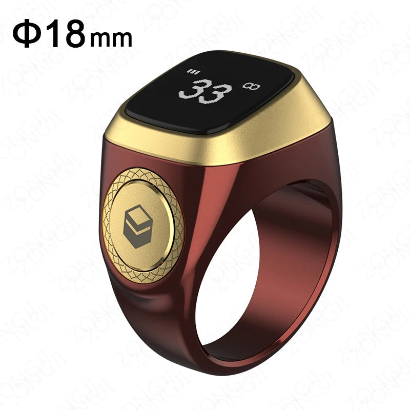 IQibla Smart Zikr Rings Tasbih Tally Intelligent Digital Counter for Muslims Praise 5 Prayer Time Electronic Vibration Reminder