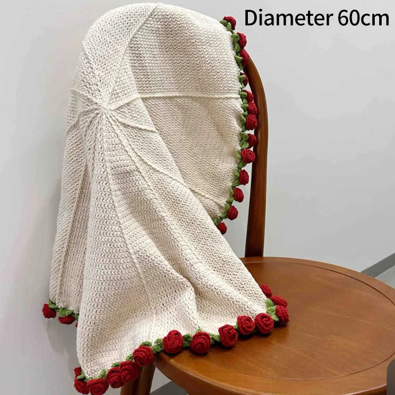Rose Bouquet Blanket Hand Made Bouquet Nap Blankets Sofa Cover Finished Bouquet Blanket Couple Gift Home Supplies Manta de rosas