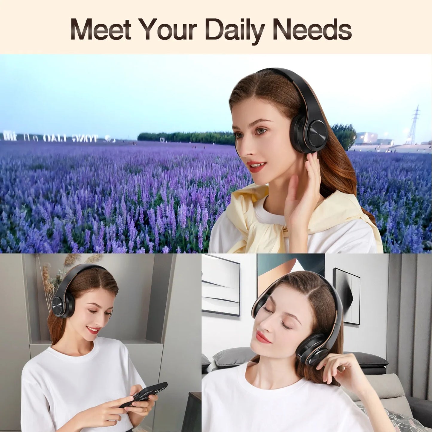 Men Gift  Wireless Headphones Bluetooth Earphone Stereo Headset Game with Build-in MIC with Universal for Android and iOS