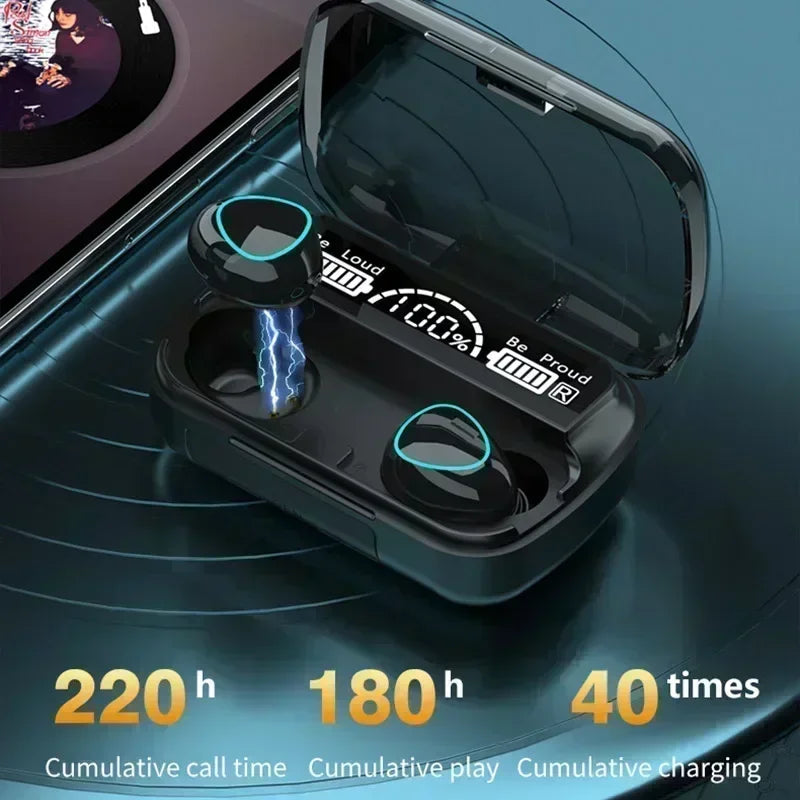Bluetooth headset M10 hands-free LED Dispay headset Bluetooth HiFi stereo music wireless earplug waterproof game headset