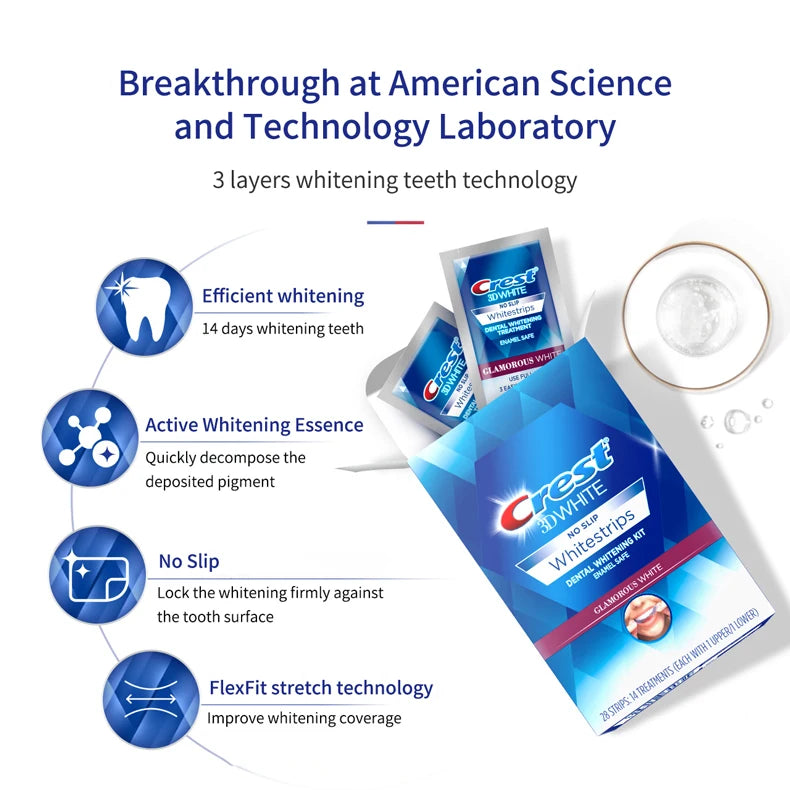 Crest 3D Whitestrips Dental Bleach Teeth Whitener Strips Glamorous White Crest Whitening Strips Teeth Whitening 5/7/14 Treatment