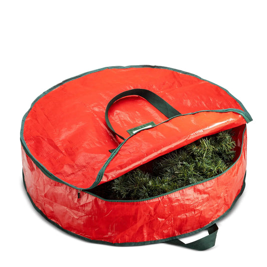 Durable Foldable Christmas Wreath Storage Bags Waterproof Dustproof Round Decoration Storage Bag with Handles Storage Bag