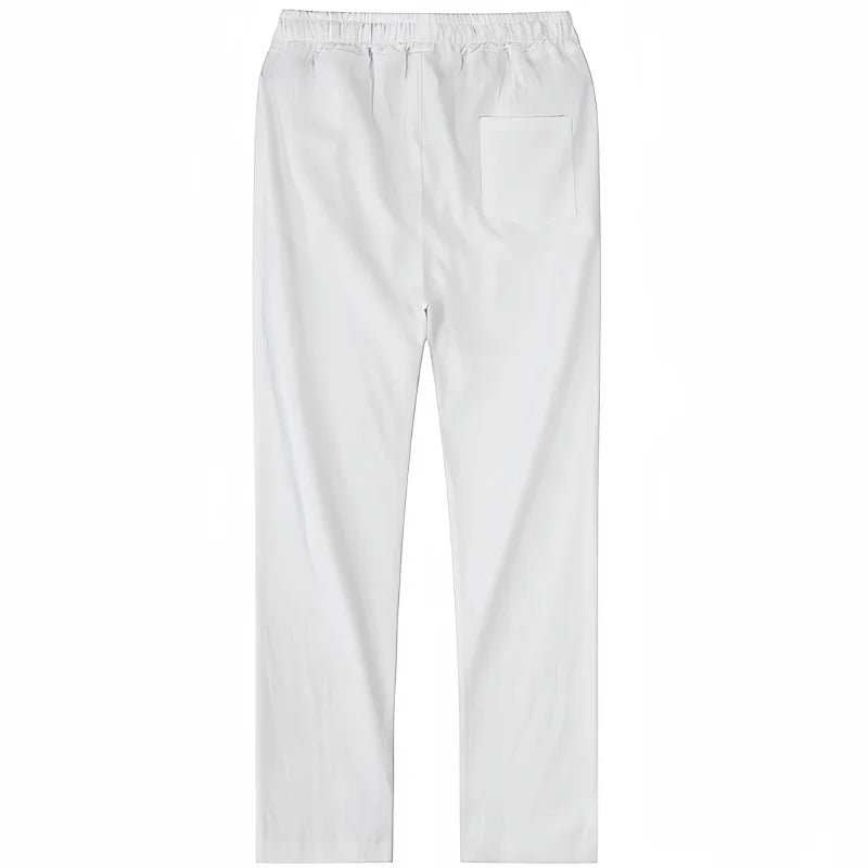 Men's Cotton Linen Pants Joggers Sweatpants Streetwear Breathable Solid Color Linen Trousers Vacation Summer Loose Pants S-5XL