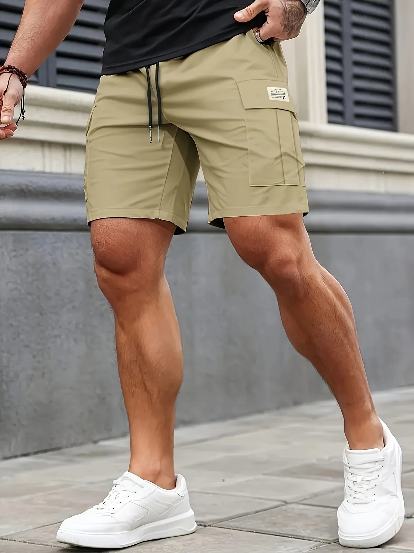 Man Cargo Shorts Casual Shorts for Outdoor Work Hiking Travel Durable Comfortable Multi Pocket Lightweight Fit
