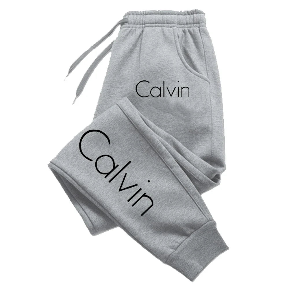 Casual printed sports running pants, autumn long pants, fitness solid color sports pants, men's and women's sportswear