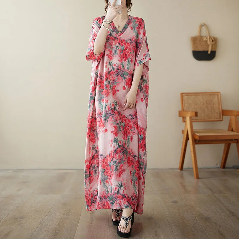 Summer Dress for Women Clothing Streetwear Ethnic Style Bohemian Beach Vintage Clothes Casual Fashion Harajuku Loose Streetwear