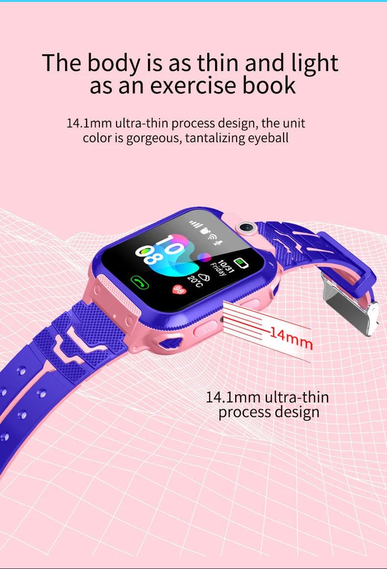 For Android Kids Smart Watch SOS GPS Location Video Call Sim Card For Children SmartWatch Camera Waterproof Watch For Boys Girls