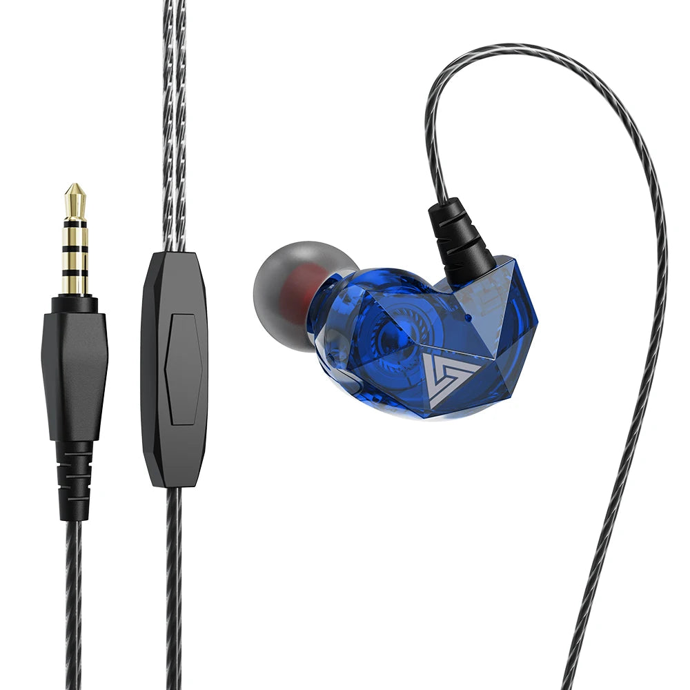Original QKZ AK6 Copper Driver HiFi Wired Earphone Race Sport Headphone Bass Stereo Headset Music Earbuds 3.5MM In Ear With Mic